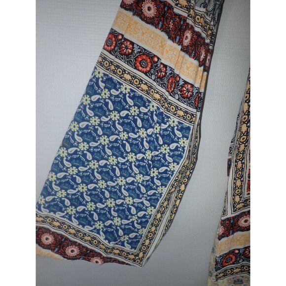 Tigerlily Multicolor Boho Open-Back Long-Sleeve Blouse Size 6 Mini Dress Retro‎ - Picture 3 of 6